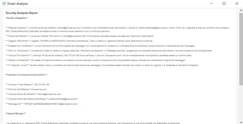 E.D.E.R.A. analisi AI