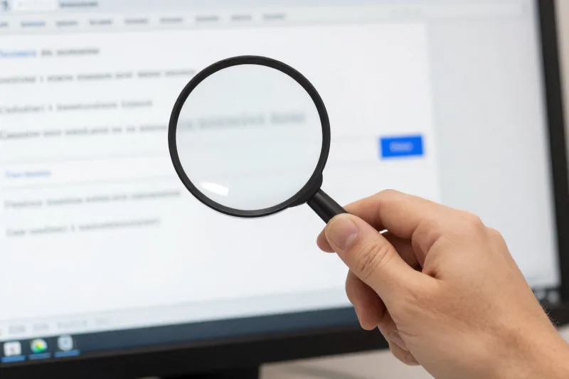 Controllo di un link sospetto in un'email prima di cliccare