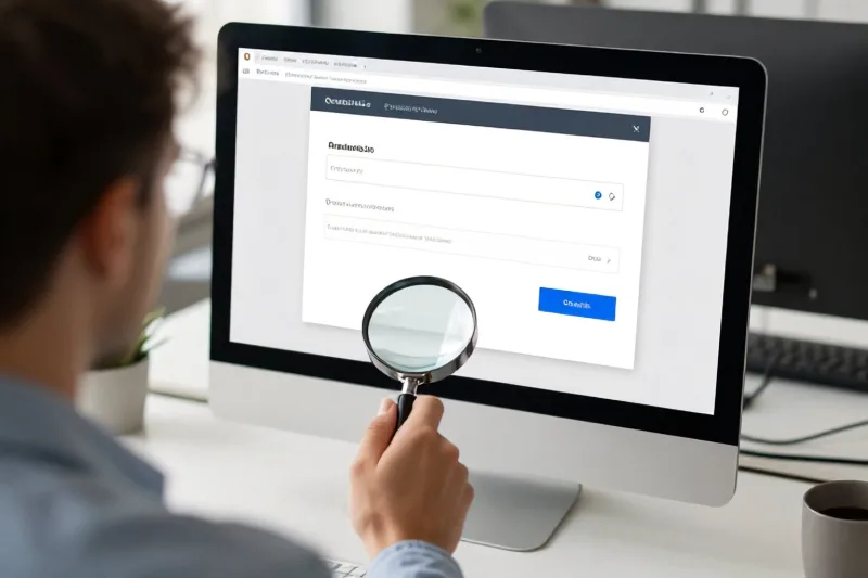 Persona che controlla un'email sospetta prima di cliccare sui link